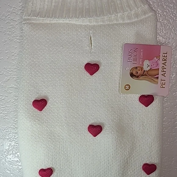 Paris Hilton 3D HEART VALENTINES DAY DOG Knit Sweater - Picture 10 of 11